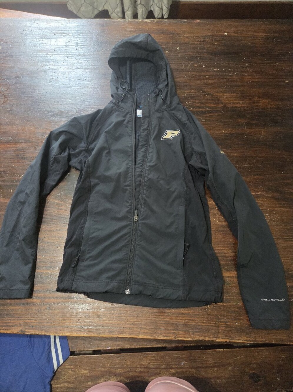 Columbia Black Hooded Utility Jacket with Purdue 'P' Patch